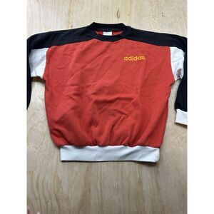 Adidas Crew Neck Sweatshirt 60’s 70’s Red Black White Embroidered Logo VTG